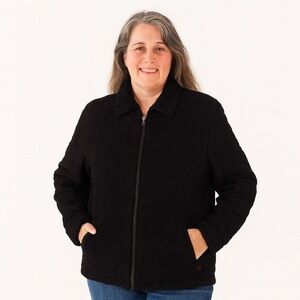 Woolrich Women’s Black Jacket size Large Quilted Inner Pockets